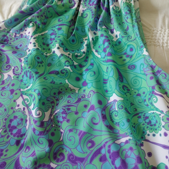 Maxime Zeaberg Toronto blue green paisley printed maxi dress. Size 1 (M) - Picture 8 of 15